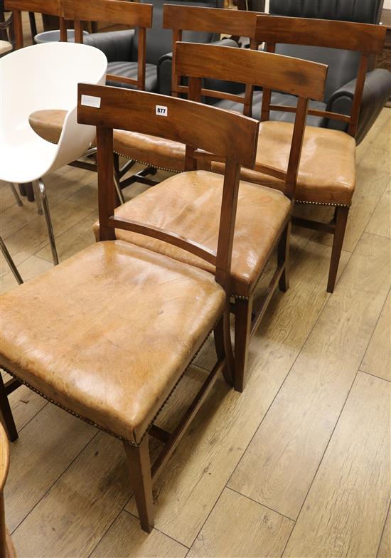 A set of six Regency mahogany dining chairs